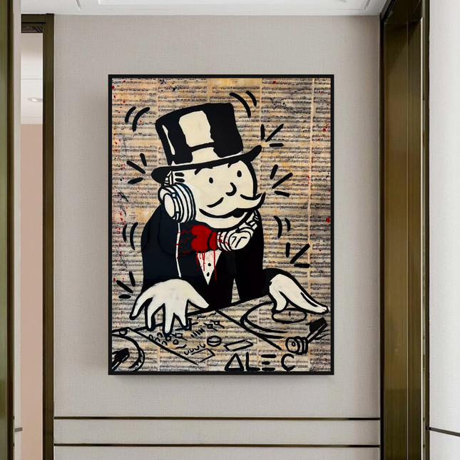 ChandelierDecor - Mr Monopoly Canvas Wall Art: Elevate Your Music DJ Setup