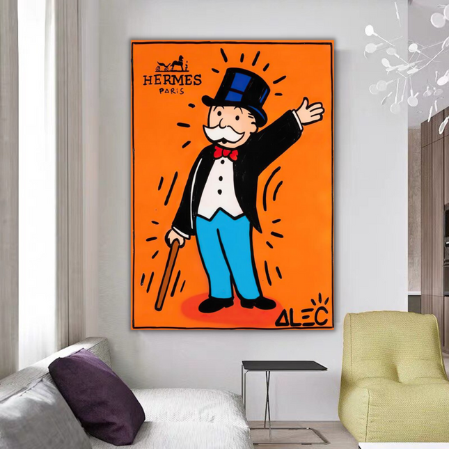 ChandelierDecor - Mr Monopoly Canvas Wall Art Hermes ‚Äì Luxury Home Decor