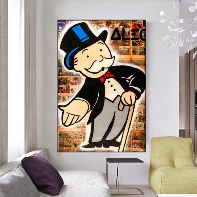 ChandelierDecor - Mr Monopoly Canvas Wall Art: Money Magician Exclusive