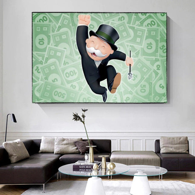 ChandelierDecor - Mr Monopoly Canvas Wall Art: Premium Decor