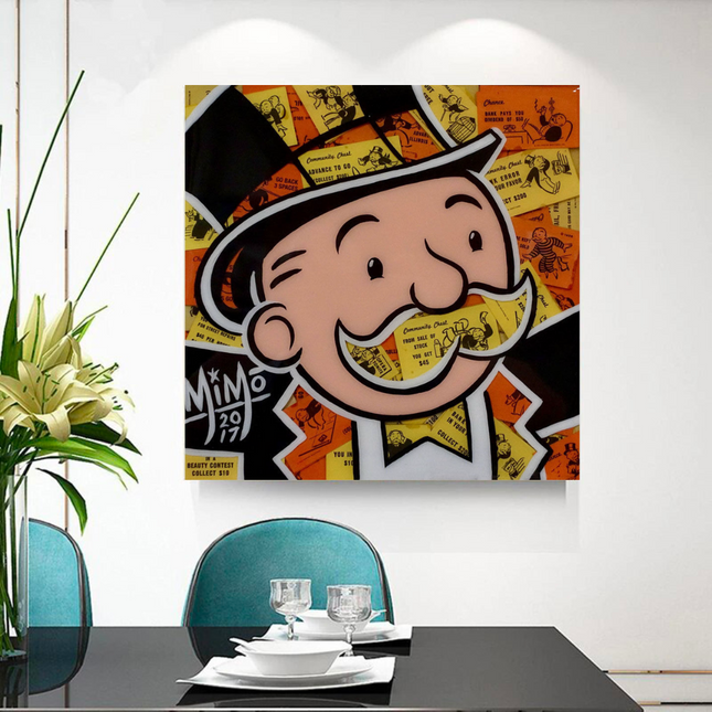 ChandelierDecor - Mr Monopoly Canvas Wall Art ‚Äì Premium and Eye-catching D√©cor