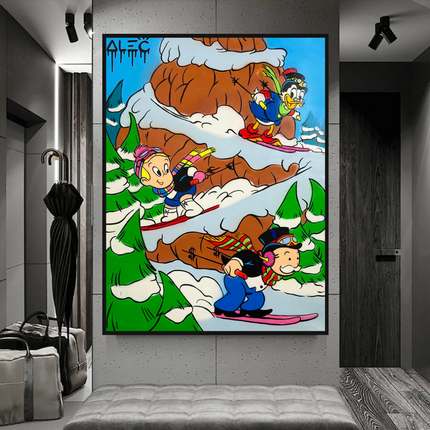 ChandelierDecor - Mr Monopoly Canvas Wall Art ‚Äì Snow Skiing Exclusive Designs