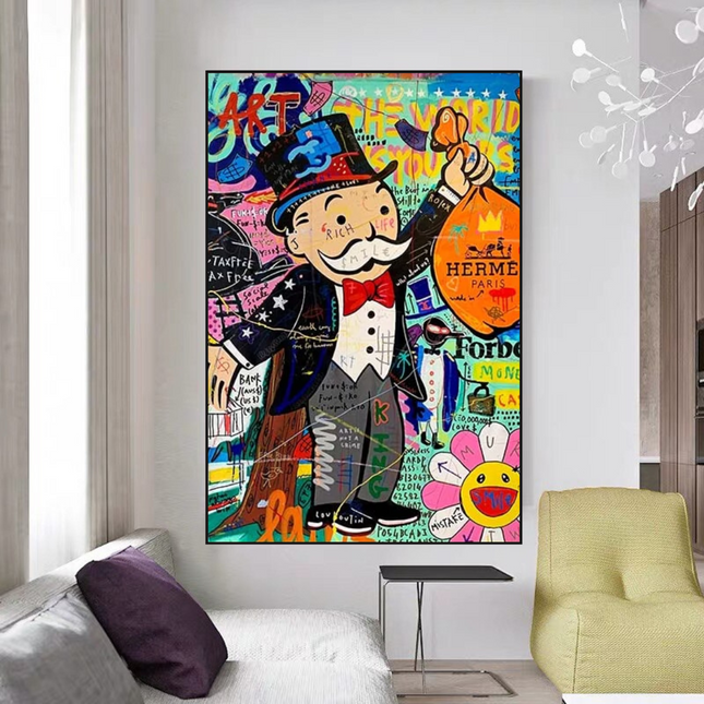 ChandelierDecor - Mr Monopoly Money Bag Wall Art