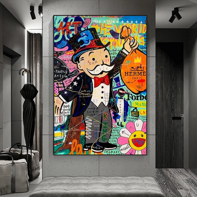 ChandelierDecor - Mr Monopoly Money Bag Wall Art
