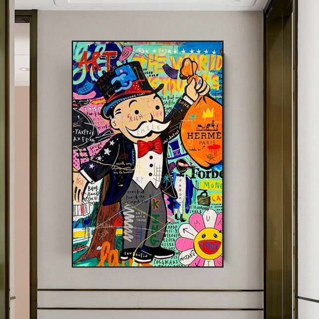 ChandelierDecor - Mr Monopoly Money Bag Wall Art