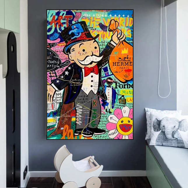 ChandelierDecor - Mr Monopoly Money Bag Wall Art