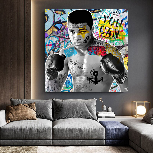 ChandelierDecor - Muhammad Ali Boxer Graffiti Canvas Wall Art