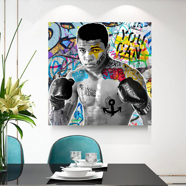 ChandelierDecor - Muhammad Ali Boxer Graffiti Canvas Wall Art