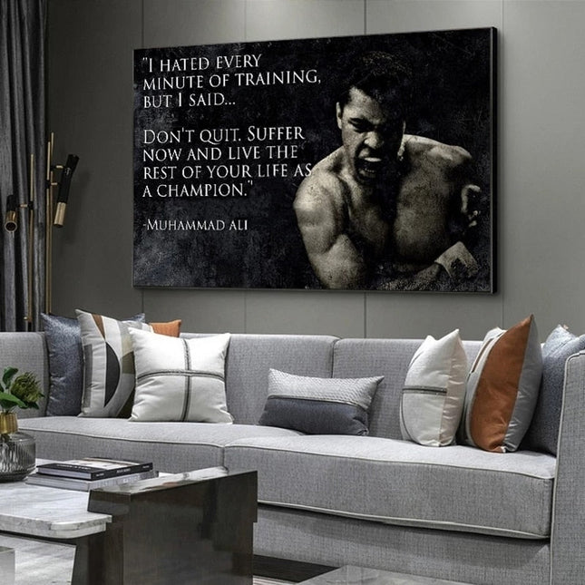 ChandelierDecor - Muhammad Ali Canvas Inspirational Wall Art for Living Room Decor