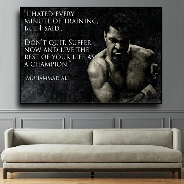 ChandelierDecor - Muhammad Ali Canvas Inspirational Wall Art for Living Room Decor