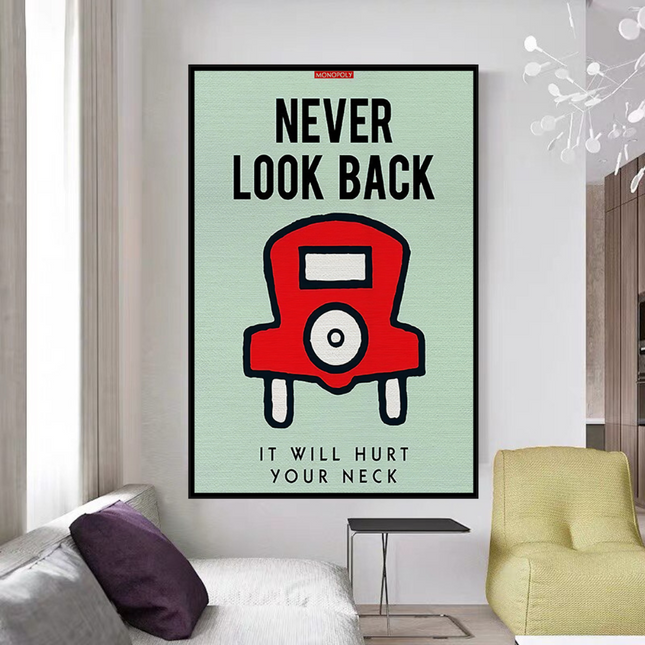 ChandelierDecor - Never Look Back: Monopoly Canvas Wall Art