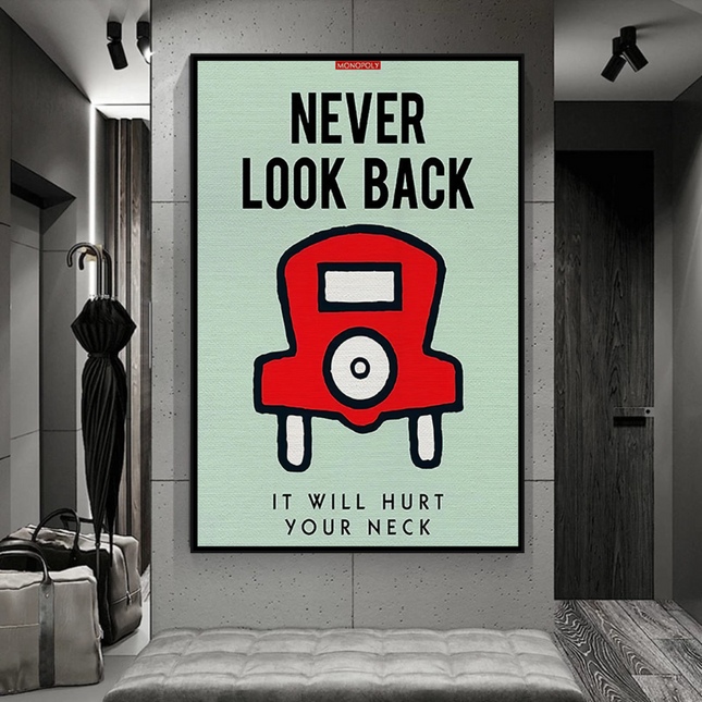 ChandelierDecor - Never Look Back: Monopoly Canvas Wall Art