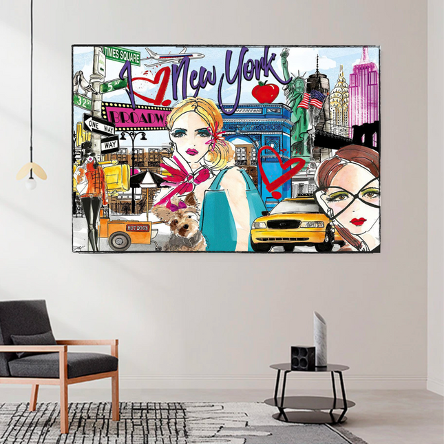 ChandelierDecor - New York Love Canvas Wall Art