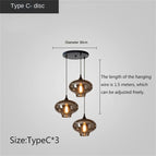 Style C - 3 pendentifs ronds / Lumière chaude 3000k