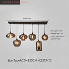 Style B - 6 pendentifs longs / Lumière chaude 3000k