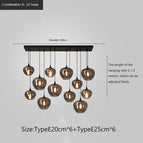 Style A - 12 pendentifs longs / Lumière chaude 3000k