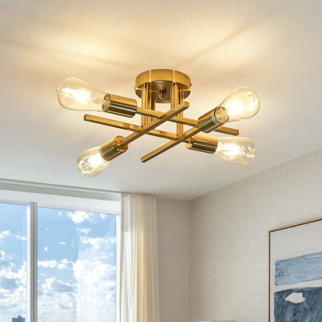 ChandelierDecor - Nordic Industrial Semi Flush Mount Ceiling Lamp