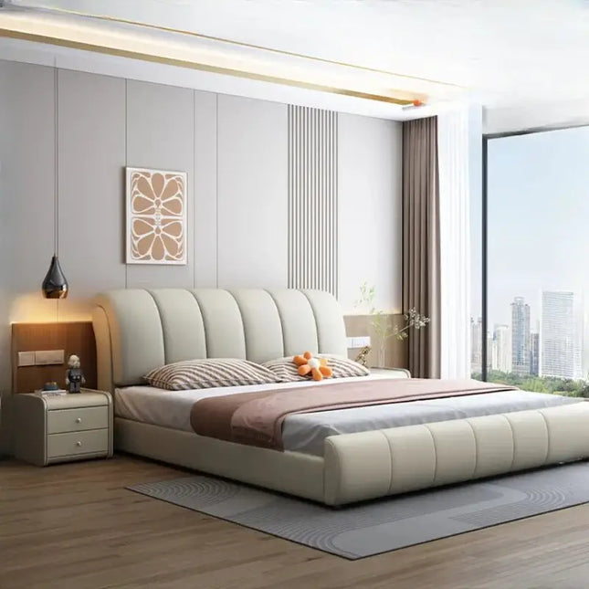 ChandelierDecor-Nordic Leather Bed Frame