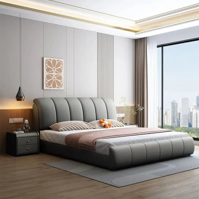 ChandelierDecor-Nordic Leather Bed Frame