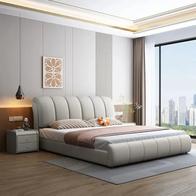 ChandelierDecor-Nordic Leather Bed Frame