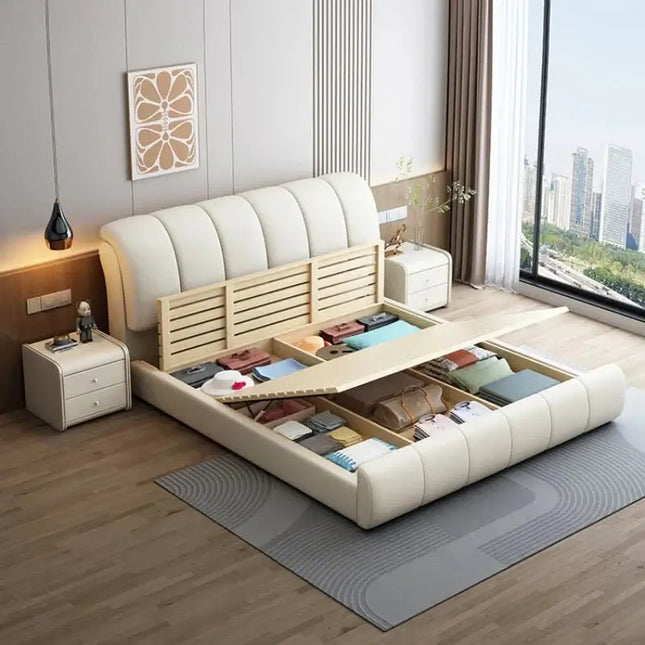 ChandelierDecor-Nordic Leather Bed Frame