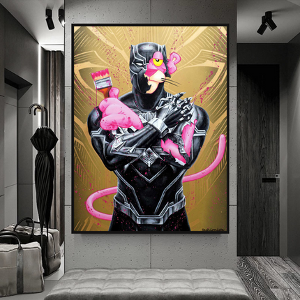 ChandelierDecor - Nostalgic Pink Panther - Vibrant Cartoon Print