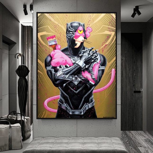 ChandelierDecor - Nostalgic Pink Panther - Vibrant Cartoon Print