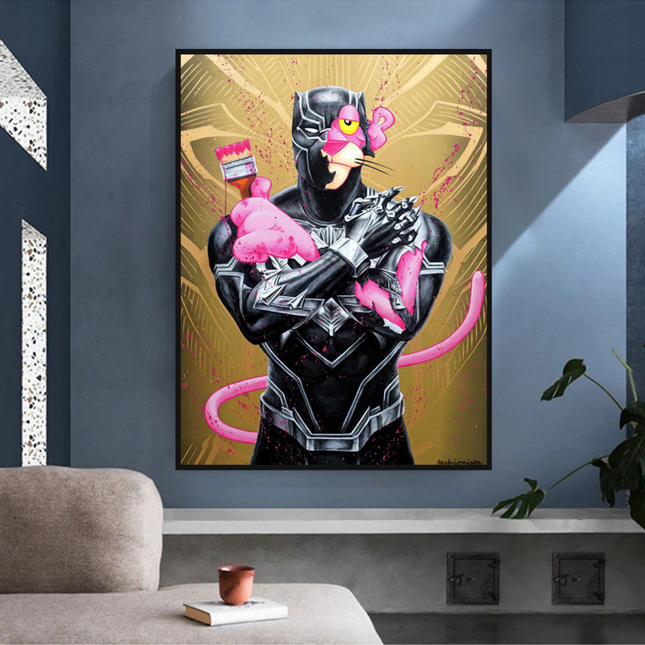 ChandelierDecor - Nostalgic Pink Panther - Vibrant Cartoon Print