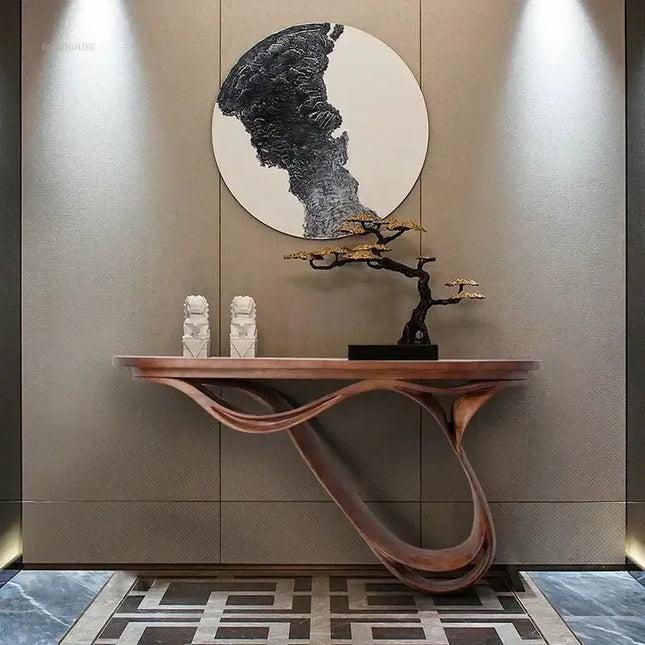 ChandelierDecor-Oak Console Table