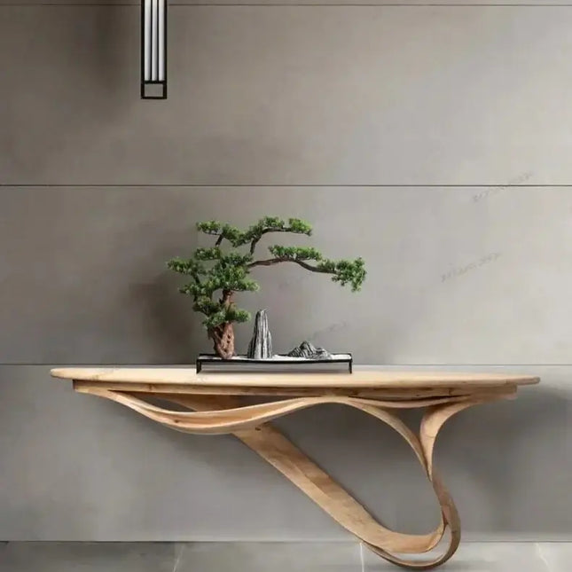 ChandelierDecor-Oak Console Table