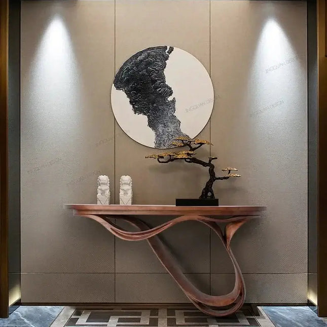 ChandelierDecor-Oak Console Table