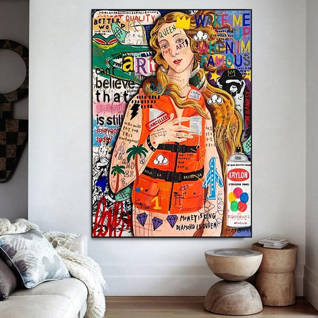 ChandelierDecor - Ocean Graffiti Canvas Print - Pop Art Mural for Home Decor