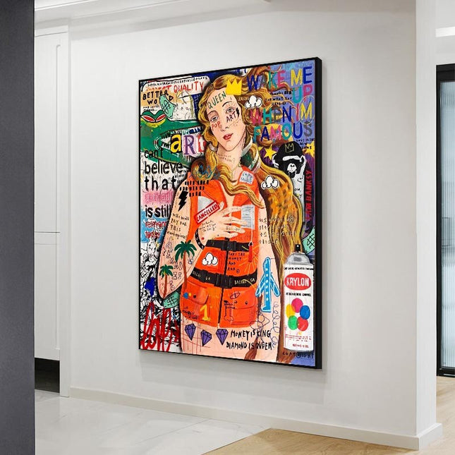 ChandelierDecor - Ocean Graffiti Canvas Print - Pop Art Mural for Home Decor