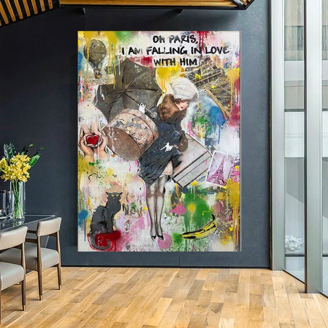 ChandelierDecor - Oh Paris Fall in Love Canvas Wall Art