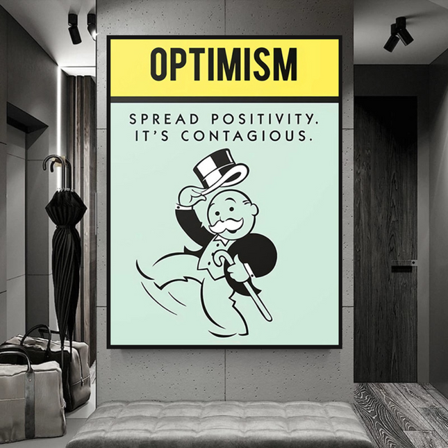 ChandelierDecor - Optimism Spread Positivity: Monopoly Canvas Wall Art