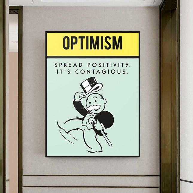 ChandelierDecor - Optimism Spread Positivity: Monopoly Canvas Wall Art
