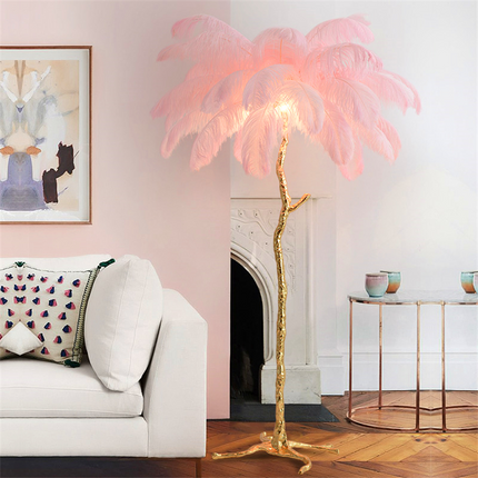 ChandelierDecor - Ostrich Feather Floor Lamp: Graceful Lighting Fixture