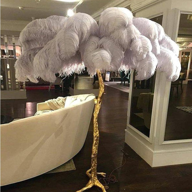 ChandelierDecor - Ostrich Feather Floor Lamp: Graceful Lighting Fixture