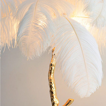 ChandelierDecor - Ostrich Feather Floor Lamp: Graceful Lighting Fixture