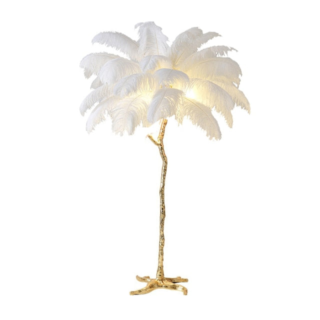 ChandelierDecor - Ostrich Feather Floor Lamp: Graceful Lighting Fixture