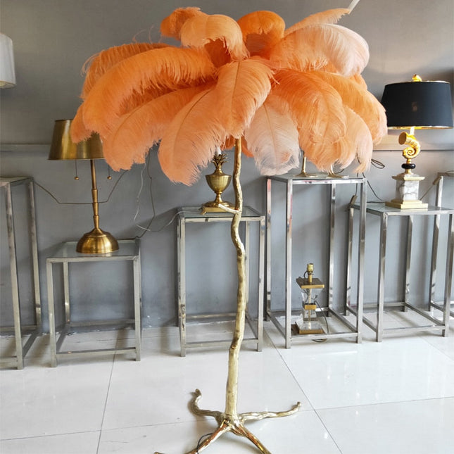 ChandelierDecor - Ostrich Feather Floor Lamp: Graceful Lighting Fixture