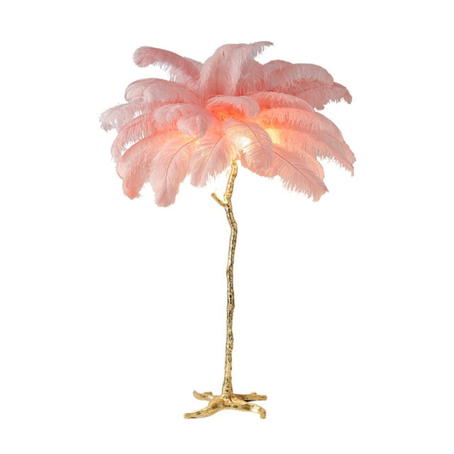 ChandelierDecor - Ostrich Feather Floor Lamp: Graceful Lighting Fixture