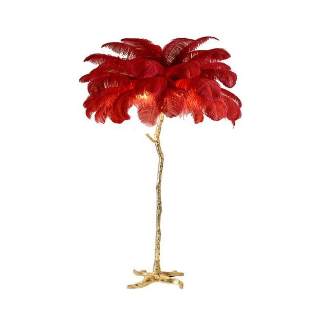 ChandelierDecor - Ostrich Feather Floor Lamp: Graceful Lighting Fixture