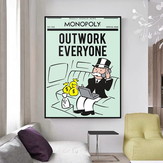 ChandelierDecor - Outwork Everyone: Monopoly Canvas Wall Art