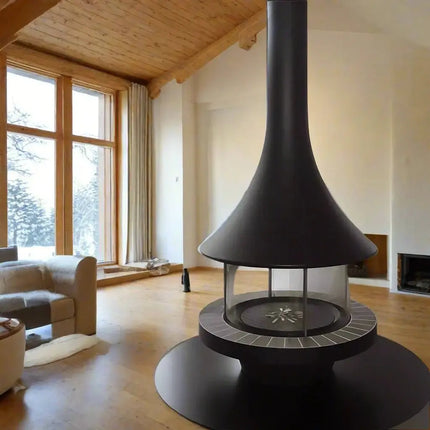 ChandelierDecor-Hanging Fireplace – 360° View, Hanging