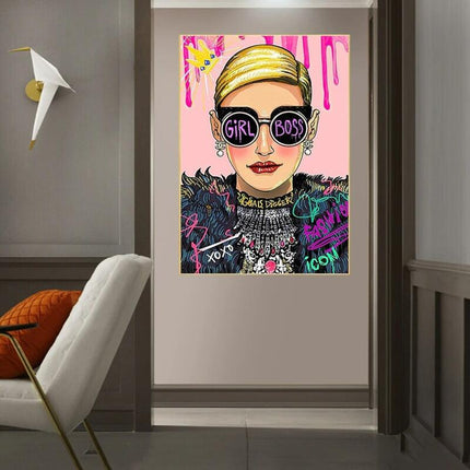 ChandelierDecor - Pink Boss Girl Canvas Wall Art