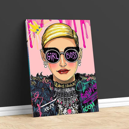 ChandelierDecor - Pink Boss Girl Canvas Wall Art