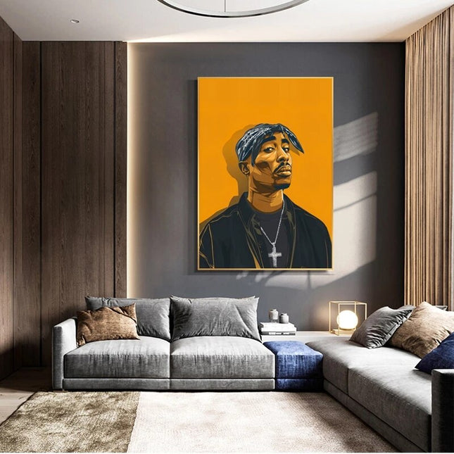 ChandelierDecor - Portrait of TuPac Canvas Wall Art