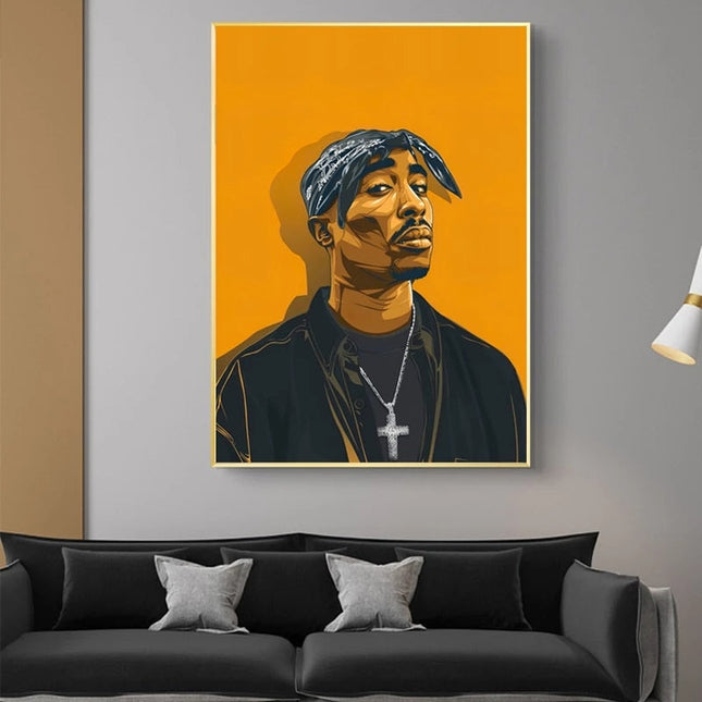 ChandelierDecor - Portrait of TuPac Canvas Wall Art