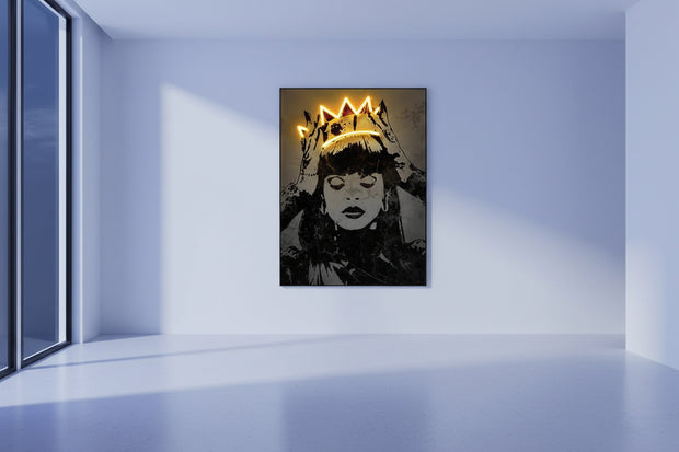 ChandelierDecor - Princess Crown Neon Canvas Wall Art